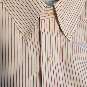 Brooks Brothers Original Polo, white with red stripes, size 17-34
